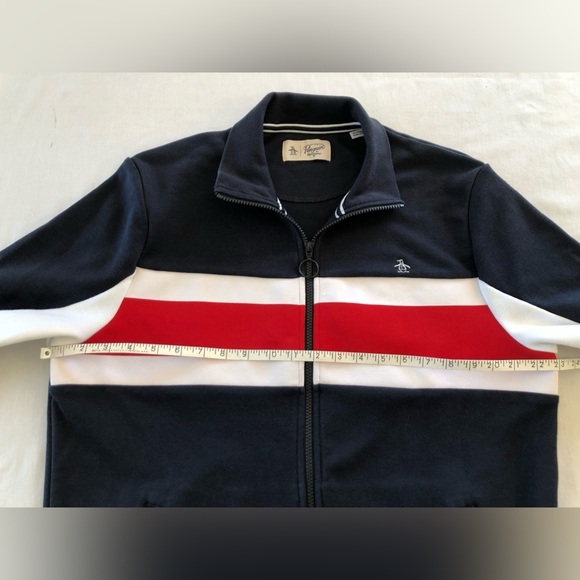 Original Penguin Retro 90’s Block Panel Track Suit Coat. Full Zip Up. Shacket - Picture 5 of 9